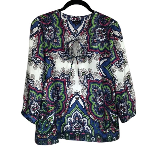 Talbots 4 silk tie-front blouse - Picture 1 of 6